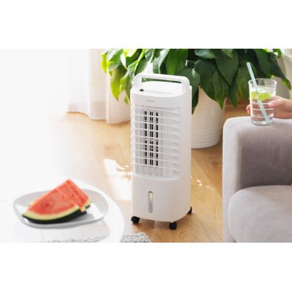 Sencor - Mobiele luchtkoeler met LED-display 3-in-1 45W/230V wit + afstandsbediening