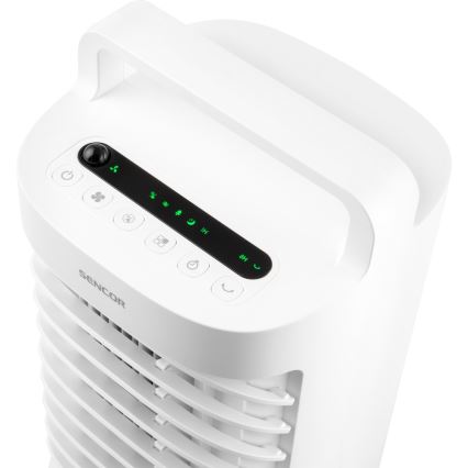 Sencor - Mobiele luchtkoeler met LED-display 3-in-1 45W/230V wit + afstandsbediening