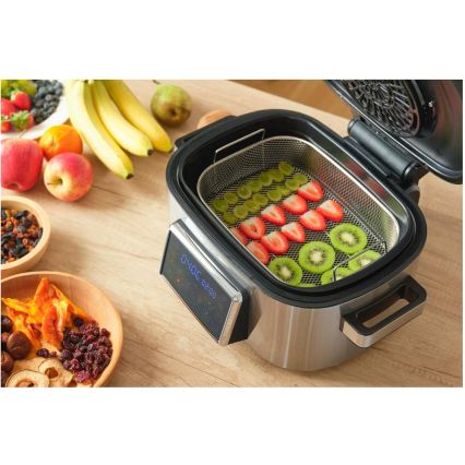 Sencor - Multifunctionele heteluchtfriteuse en grill 1660W/230V 6 l mat chroom/zwart