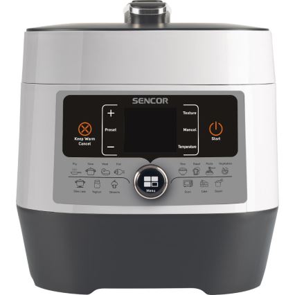 Sencor - Multifunctionele elektrische snelkookpan 5,5 l 1000W/230V wit/zwart
