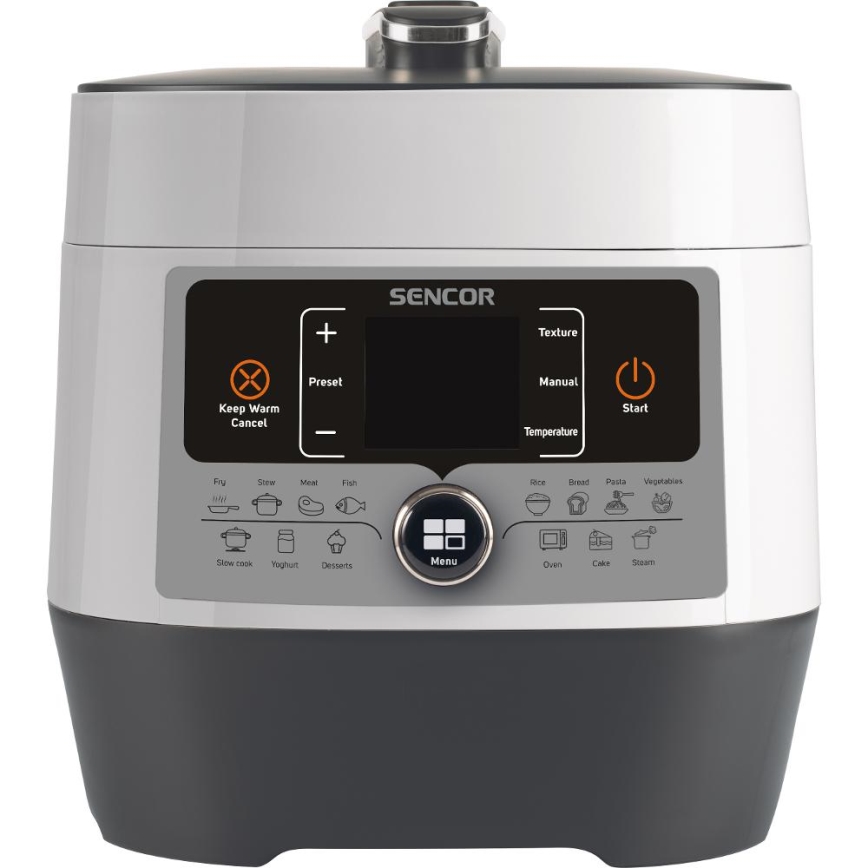 Sencor - Multifunctionele elektrische snelkookpan 5,5 l 1000W/230V wit/zwart