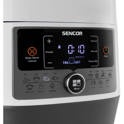 Sencor - Multifunctionele elektrische snelkookpan 5,5 l 1000W/230V wit/zwart