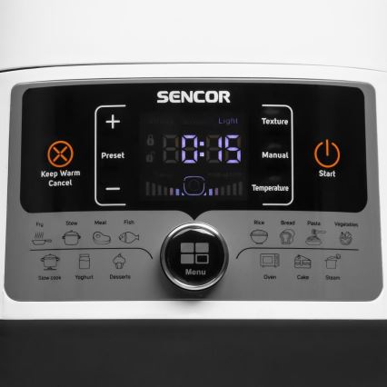 Sencor - Multifunctionele elektrische snelkookpan 5,5 l 1000W/230V wit/zwart