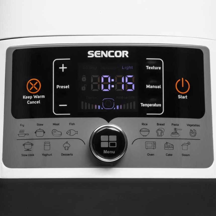 Sencor - Multifunctionele elektrische snelkookpan 5,5 l 1000W/230V wit/zwart