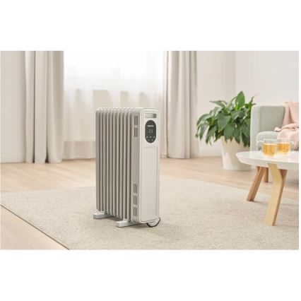 Sencor - Oliegevulde radiator met 11 ribben, 1000/2300W/230V, wit, met afstandsbediening