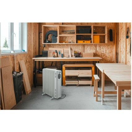 Sencor - Oliegevulde radiator met 13 ribben 1000/2500W/230V wit + afstandsbediening