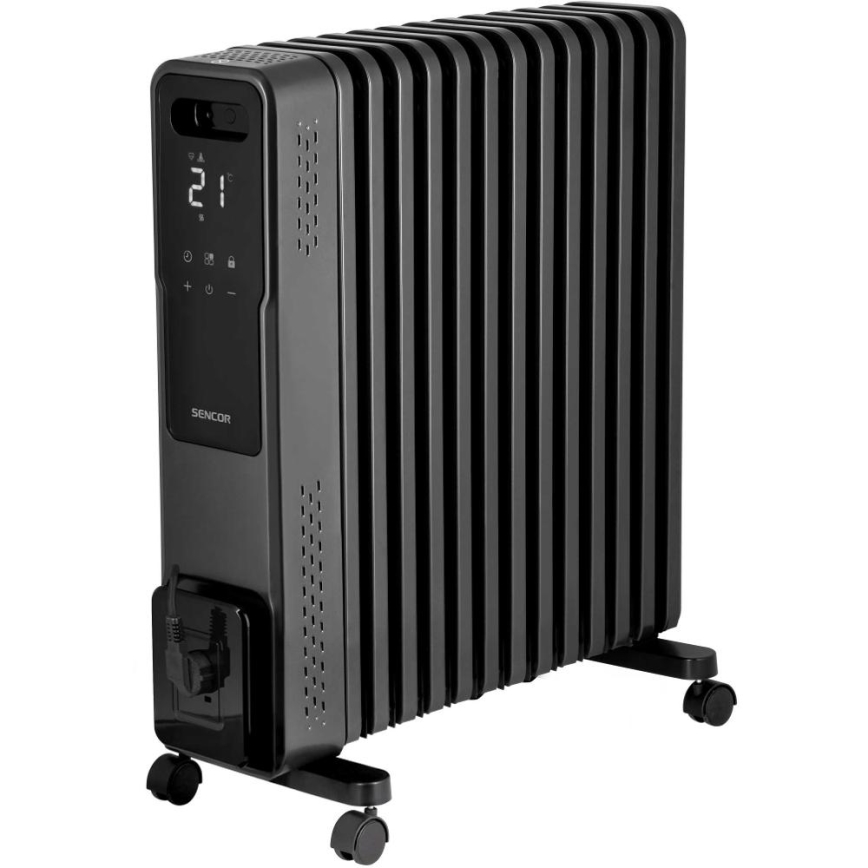 Sencor - Oliegevulde radiator met 13 ribben, keuze uit 1000/1500/2730 W, 230 V, Wi‑Fi, zwart
