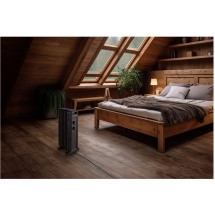 Sencor - Oliegevulde radiator met 7 ribben 600/900/1500W/230V zwart