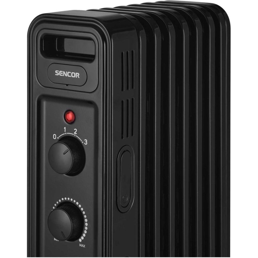 Sencor - Oliegevulde radiator met 7 ribben 600/900/1500W/230V zwart