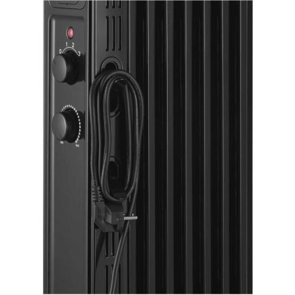 Sencor - Oliegevulde radiator met 7 ribben 600/900/1500W/230V zwart