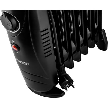 Sencor - Oliegevulde radiator met 7 ribben 700W/230V zwart