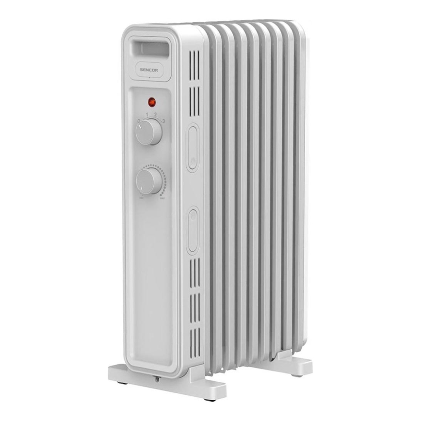 Sencor - Oliegevulde radiator met 9 ribben, 800/1200/2000 W, 230 V, wit