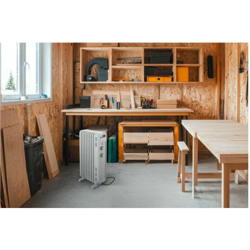 Sencor - Oliegevulde radiator met 9 ribben, 800/1200/2000 W, 230 V, wit