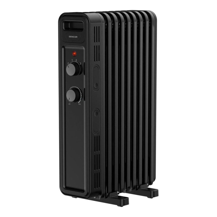 Sencor - Oliegevulde radiator met 9 ribben 800/1200/2000W/230V zwart