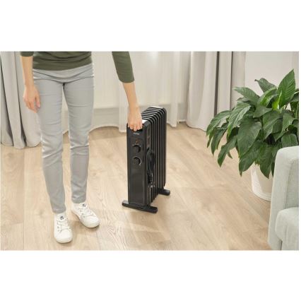 Sencor - Oliegevulde radiator met 9 ribben 800/1200/2000W/230V zwart