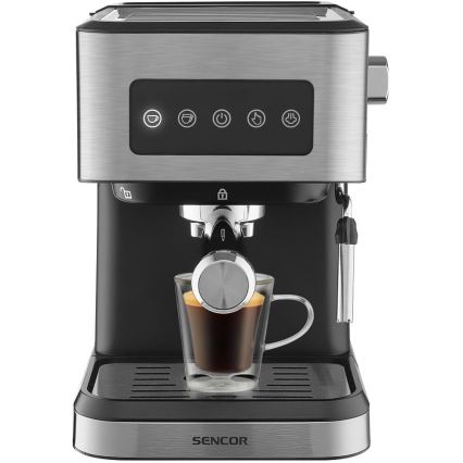 Sencor - Piston-espressomachine 1050 W/230 V zwart/mat chroom