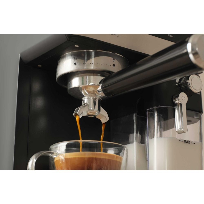 Sencor - Piston espressomachine 1350W/230V zwart/mat chroom