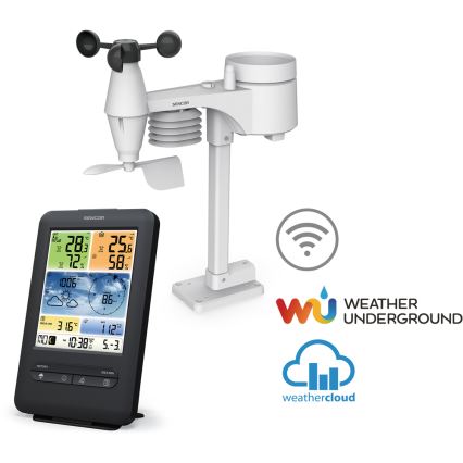 Sencor - Professioneel weerstation met kleuren LCD-scherm 1xCR2032 + 3xAA Wi-Fi