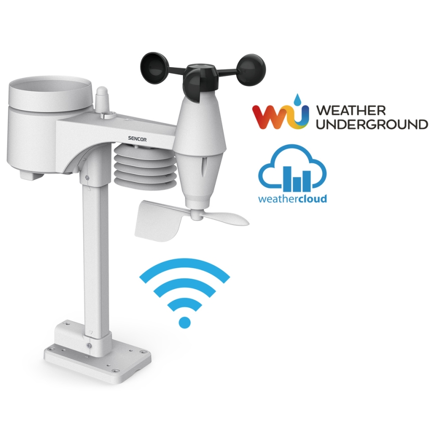 Sencor - Professioneel weerstation met kleuren LCD-scherm 1xCR2032 + 3xAA Wi-Fi