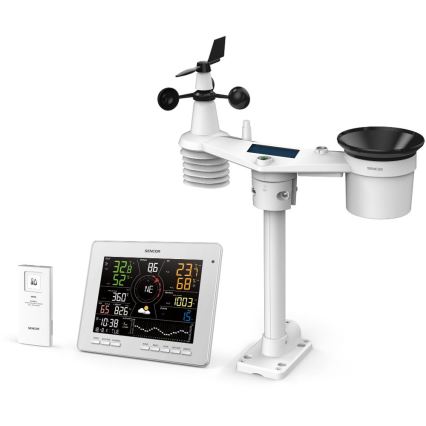 Sencor - Professioneel weerstation met kleuren LCD-scherm 5V 1xCR2032 + 3xAA + 2xAA Wi-Fi Tuya