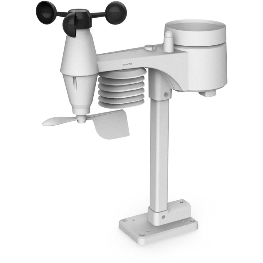 Sencor - Professioneel weerstation met kleur-LCD-display en ingebouwde wekker 5V/3xAAA + 3xAA