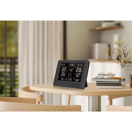 Sencor - Professioneel weerstation met kleuren LCD-scherm en wekker 5V/1xCR2032 + 3xAA