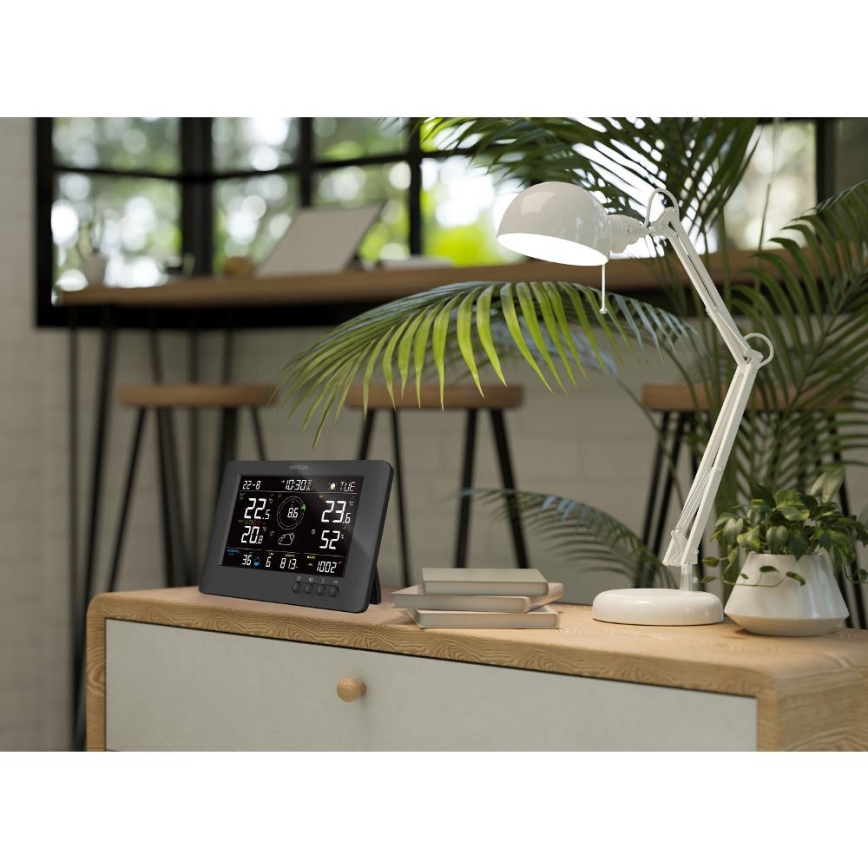 Sencor - Professioneel weerstation met kleuren LCD-scherm en wekker 5V/1xCR2032 + 3xAA