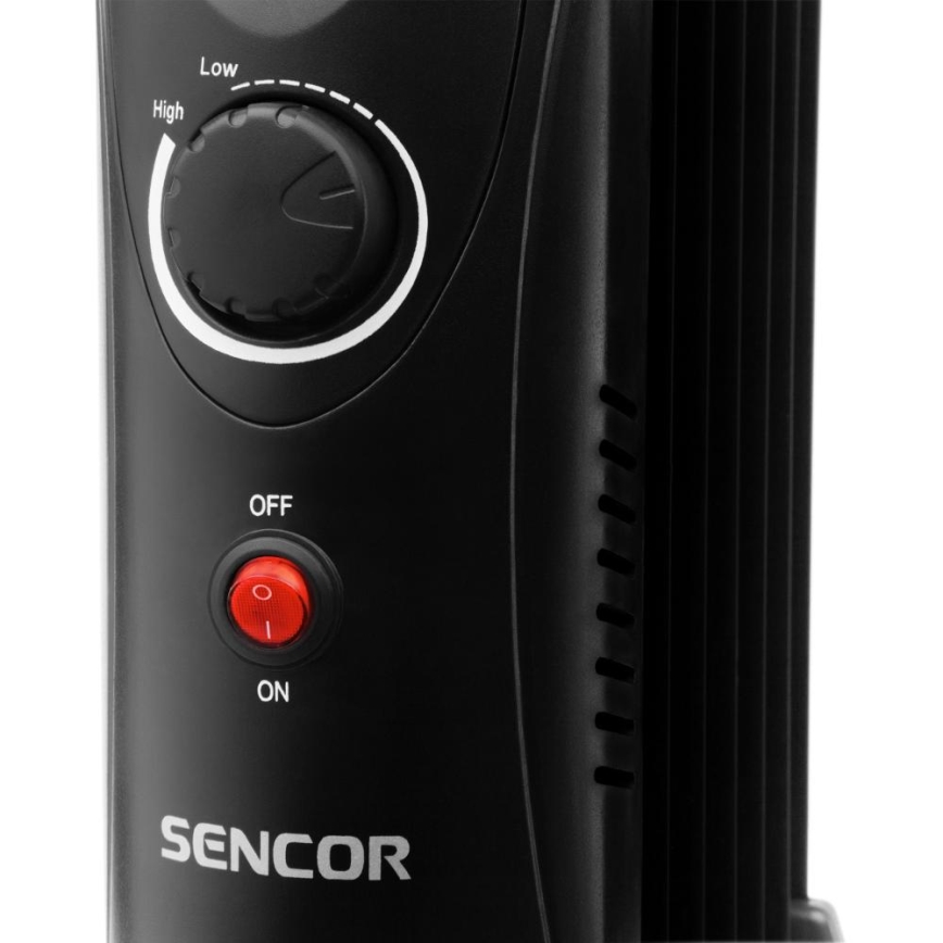 Sencor - Radiateur à bain d'huile 7 ailettes, 700 W/230 V, noir