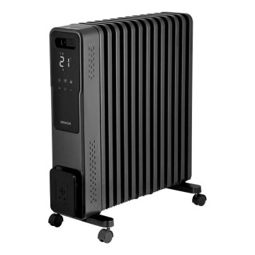 Sencor - Radiateur à bain d'huile à 13 éléments 1000/1500/2730W/230V Wi-Fi noir