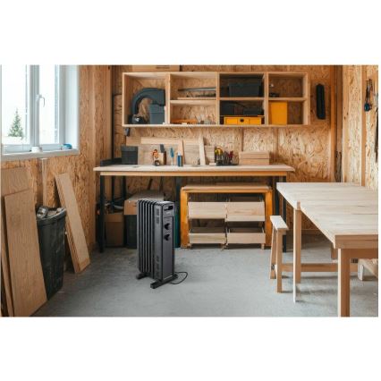 Sencor - Radiateur à bain d'huile à 7 ailettes 600/900/1500W/230V noir