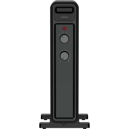 Sencor - Radiateur à bain d'huile à 7 ailettes 600/900/1500W/230V noir