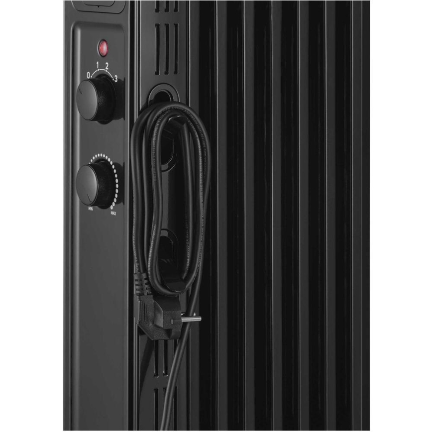 Sencor - Radiateur à bain d'huile à 7 ailettes 600/900/1500W/230V noir