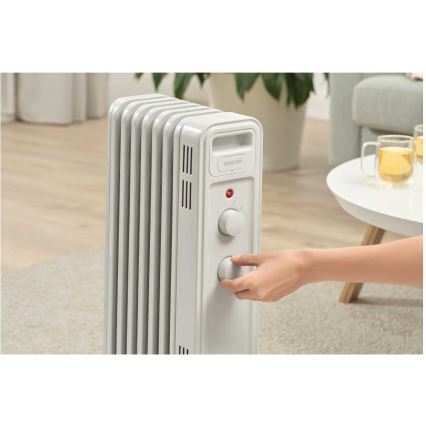 Sencor - Radiateur à bain d'huile à 7 éléments 600/900/1500W/230V blanc