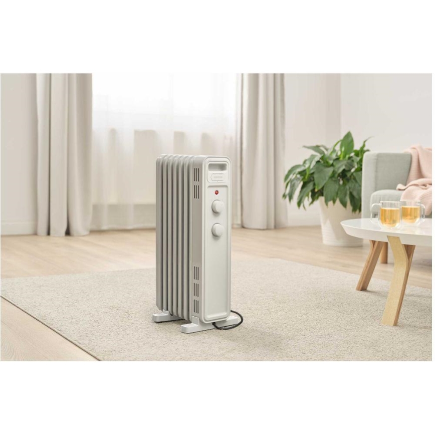 Sencor - Radiateur à bain d'huile à 7 éléments 600/900/1500W/230V blanc
