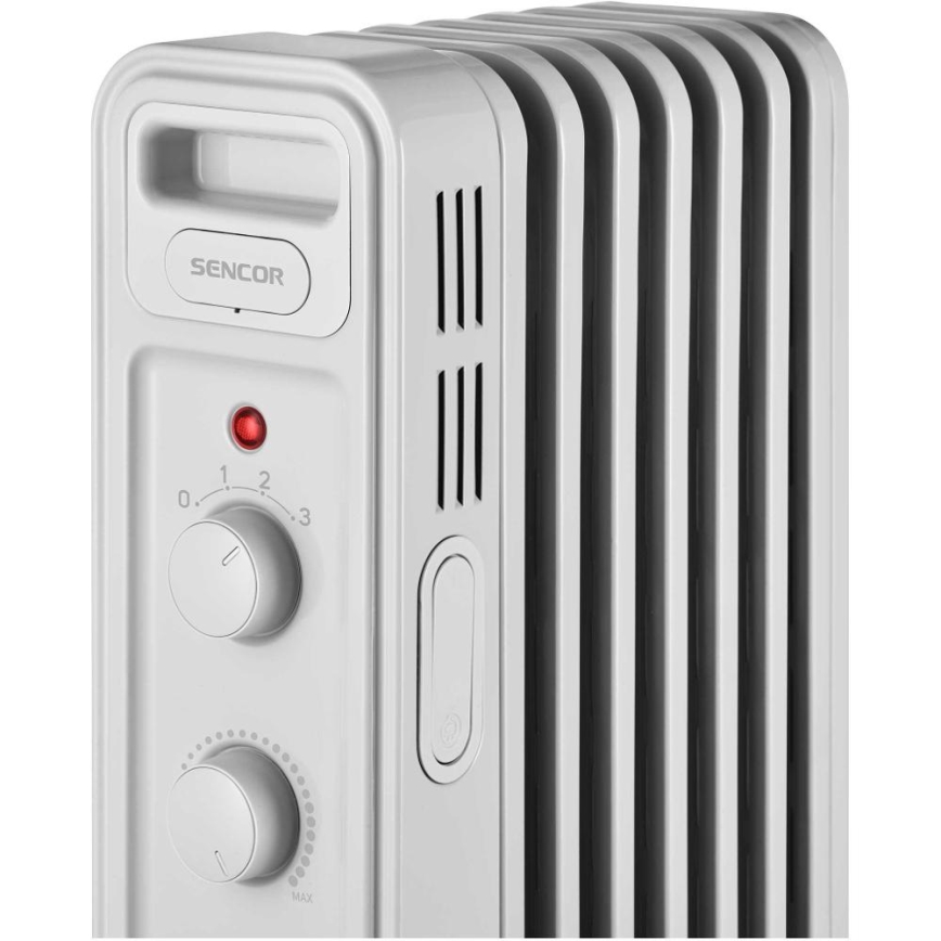 Sencor - Radiateur à bain d'huile à 7 éléments 600/900/1500W/230V blanc