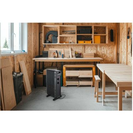 Sencor - Radiateur à bain d'huile avec 9 ailettes 800/1200/2000W/230V noir