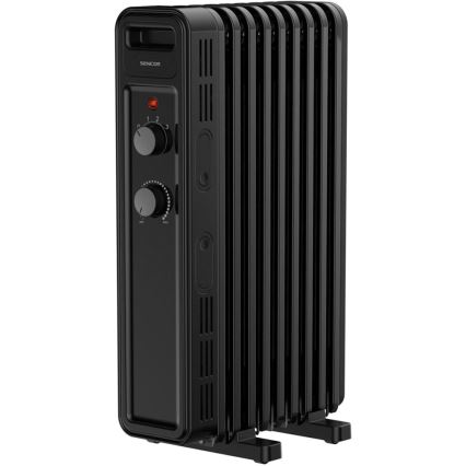 Sencor - Radiateur à bain d'huile avec 9 ailettes 800/1200/2000W/230V noir