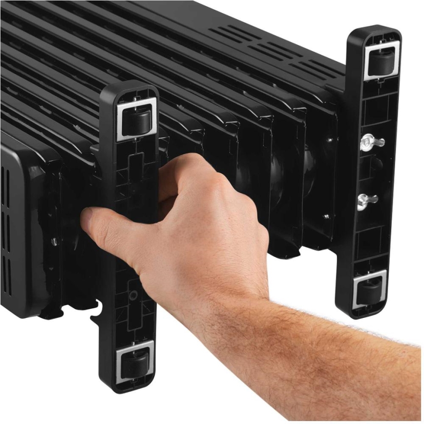 Sencor - Radiateur à bain d'huile avec 9 ailettes 800/1200/2000W/230V noir