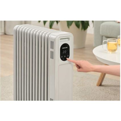 Sencor - Radiateur à bain d'huile 13 éléments 1000/2500W/230V blanc + télécommande