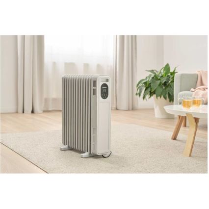 Sencor - Radiateur à bain d'huile 13 éléments 1000/2500W/230V blanc + télécommande