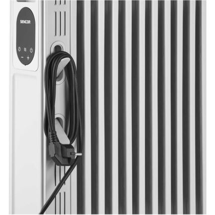 Sencor - Radiateur à bain d'huile 13 éléments 1000/2500W/230V blanc + télécommande