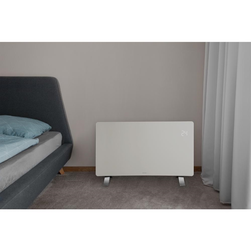Sencor - Radiateur/convecteur électrique intelligent 1200/2400W/230V IP24 Wi-Fi blanc