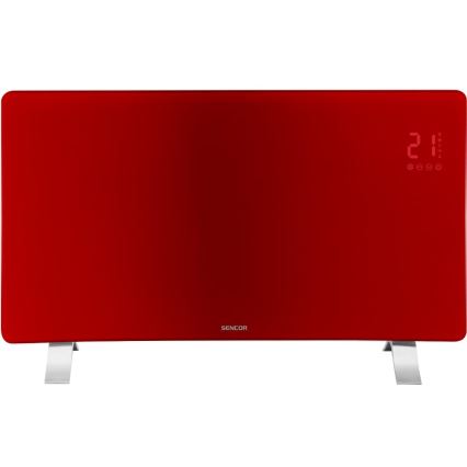 Sencor - Radiateur/convecteur électrique intelligent 1200/2400W/230V IP24 Wi-Fi rouge