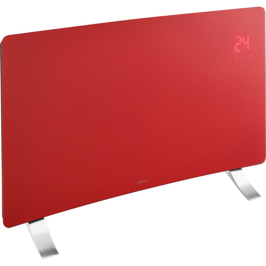Sencor - Radiateur/convecteur électrique intelligent 1200/2400W/230V IP24 Wi-Fi rouge