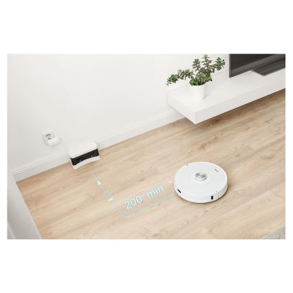 Sencor - Aspirateur robot 2 en 1 (aspiration + lavage) 50W/5000 mAh Wi-Fi blanc + télécommande