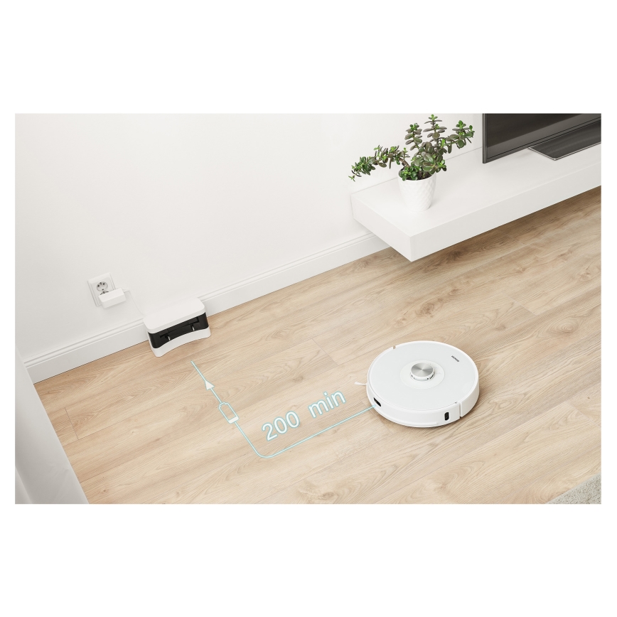 Sencor - Aspirateur robot 2 en 1 (aspiration + lavage) 50W/5000 mAh Wi-Fi blanc + télécommande