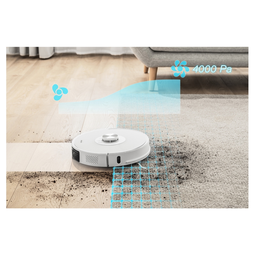 Sencor - Aspirateur robot 2 en 1 (aspiration + lavage) 50W/5000 mAh Wi-Fi blanc + télécommande