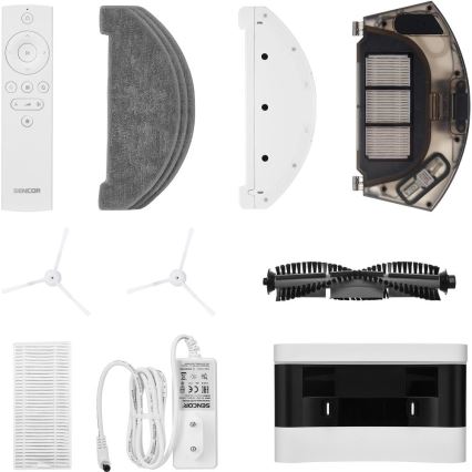 Sencor - Aspirateur robot 2 en 1 (aspiration + lavage) 50W/5000 mAh Wi-Fi blanc + télécommande