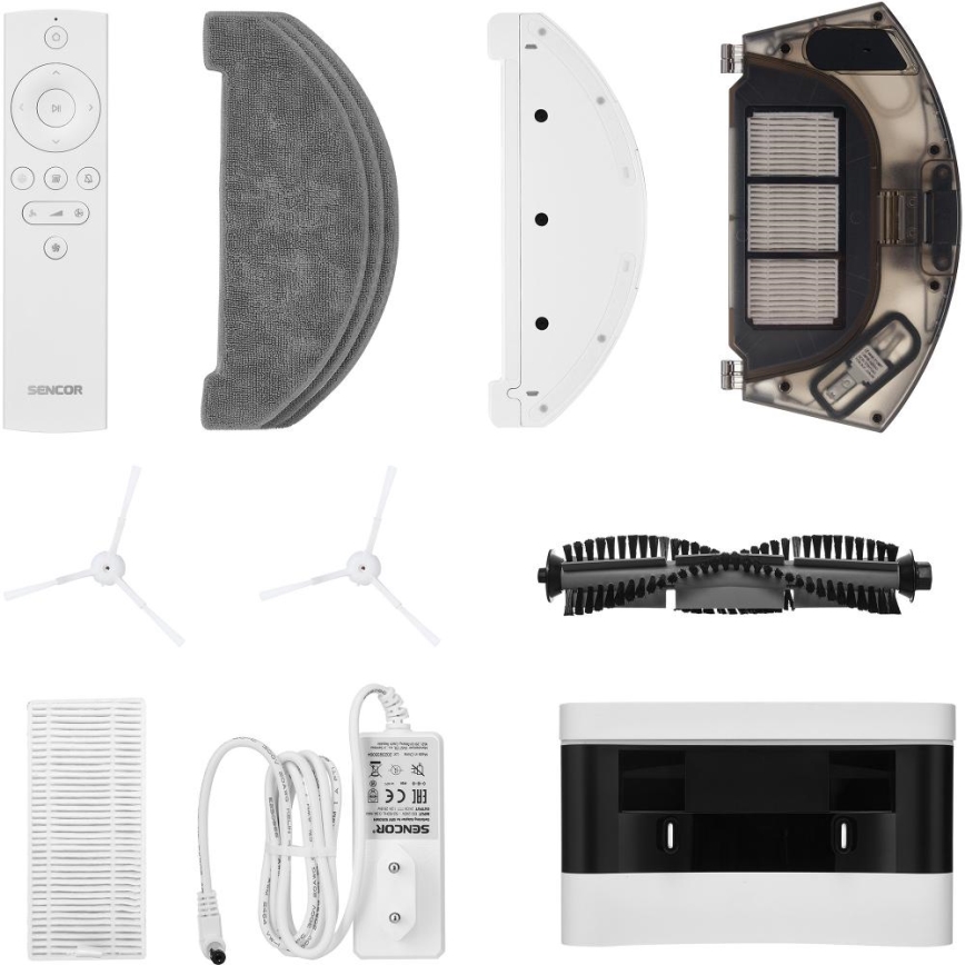 Sencor - Aspirateur robot 2 en 1 (aspiration + lavage) 50W/5000 mAh Wi-Fi blanc + télécommande