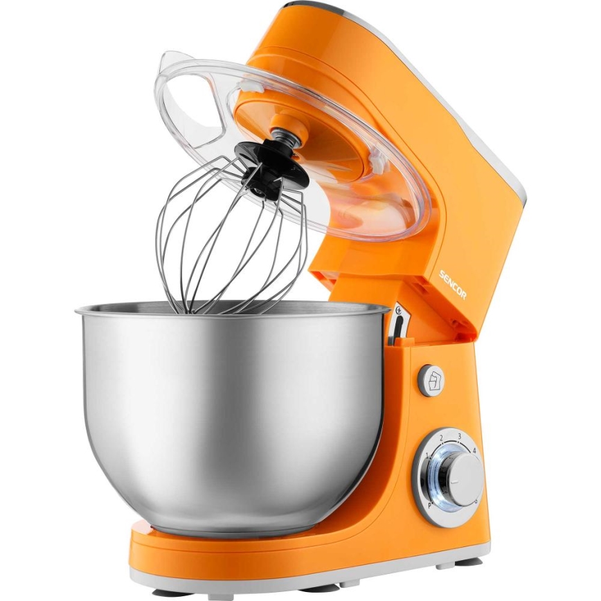 Sencor - Robot de cuisine avec bol en acier inoxydable 1300 W/230 V, orange